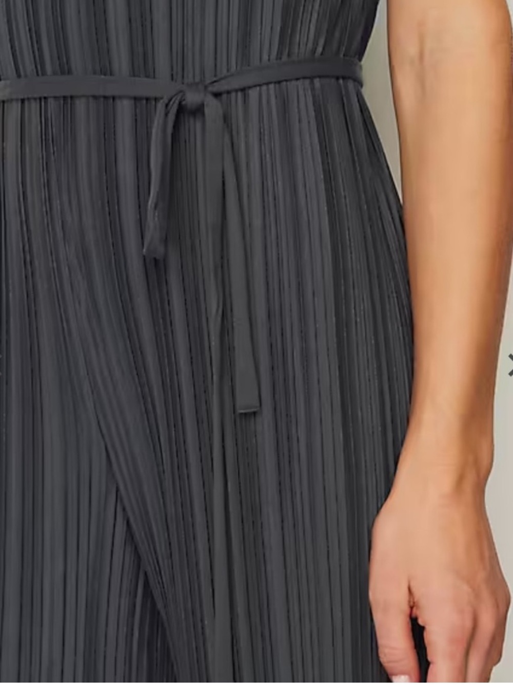 J. Jill NWT sz L Women’s PureJill Elements Pleated Knit Jumpsuit in Charcoal - Picture 4 of 14